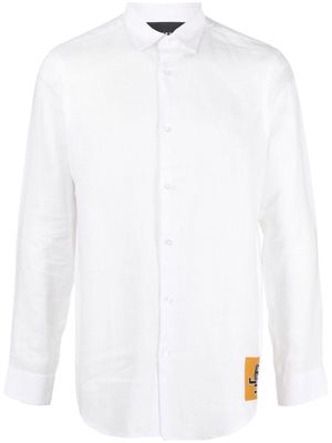 John Richmond long-sleeve linen shirt - White