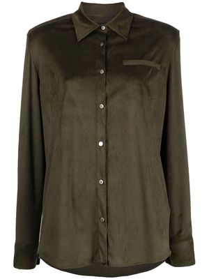 John Richmond long-sleeved velvet shirt - Green