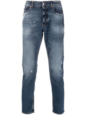 John Richmond Lou distressed-finish skinny jeans - Blue