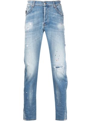 John Richmond paint-splatter detail jeans - Blue