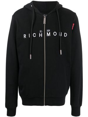 John Richmond Palando logo-print cotton hoodie - Black