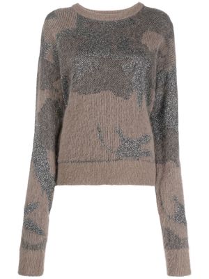 John Richmond panelled-detail knit jumper - Brown