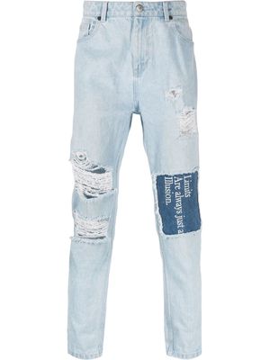 John Richmond patchwork slim-fit jeans - Blue
