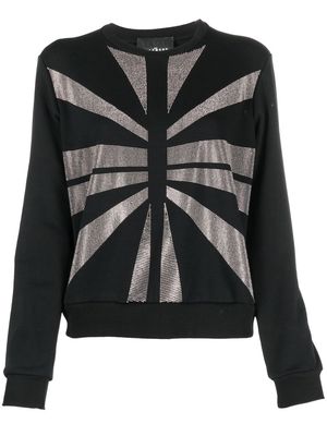 John Richmond rhinestone-embellished cotton sweatshirt - Black