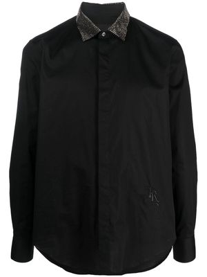 John Richmond sequin-collar long-sleeved shirt - Black