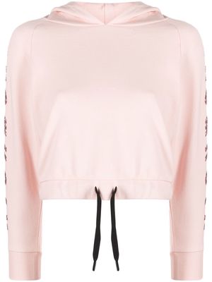 John Richmond sequin logo hoodie - Pink