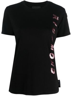 John Richmond sequin-logo T-shirt - Black