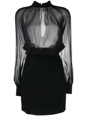 John Richmond sheer-panel mini dress - Black