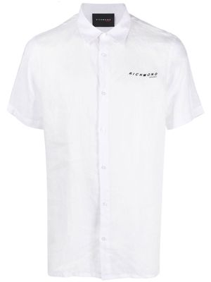John Richmond short-sleeve linen shirt - White