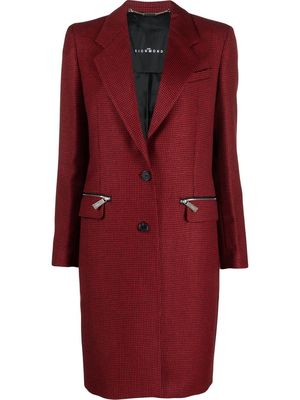 John Richmond single-breasted zip detail coat - Red