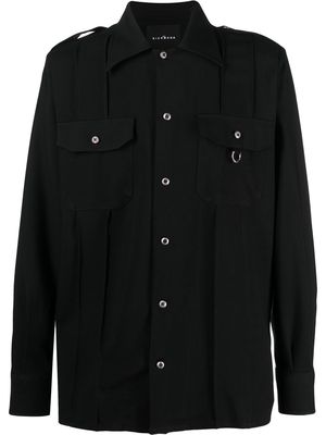 John Richmond strap-detail long-sleeved shirt - Black
