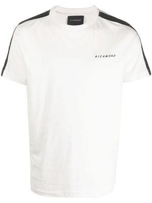 John Richmond stripe-detail logo T-shirt - White
