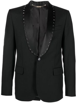 John Richmond studded-lapel single-breasted blazer - Black