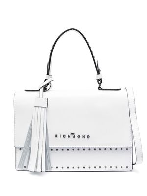 John Richmond tassel-detail stud-embellished bag - White
