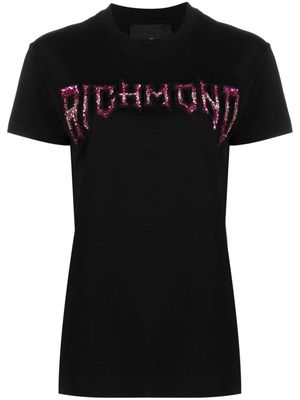 John Richmond Telis logo-embellished cotton T-shirt - Black
