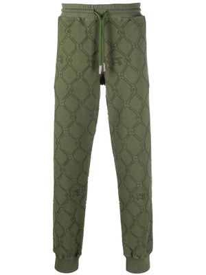 John Richmond textured-finish fleece track pants - Green