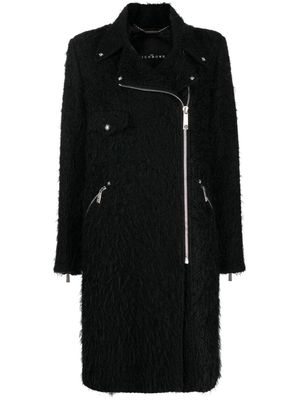 John Richmond Valandin frayed-detail coat - Black