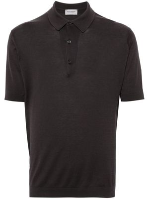 John Smedley Adrian knitted cotton polo shirt - Brown