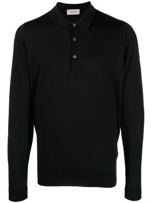 John Smedley Cotswold merino wool polo shirt - Black