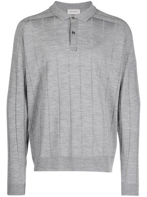 John Smedley fine-knit wool polo shirt - Grey