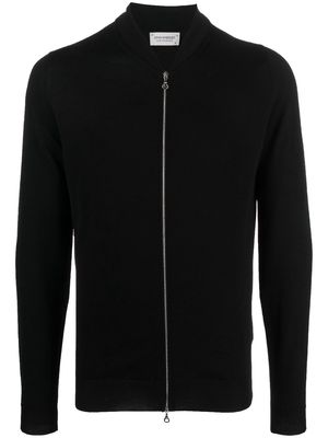 John Smedley front-zip fastening knit cardigan - Black