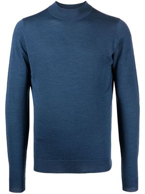 John Smedley Harcourt mock-neck knitted jumper - Blue