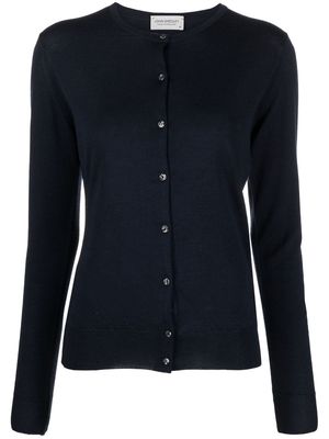 John Smedley Pansy button-up knitted cardigan - Blue