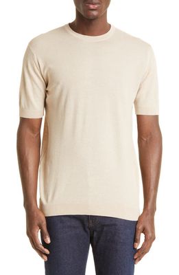 John Smedley Park Cotton Piqué T-Shirt in Almond