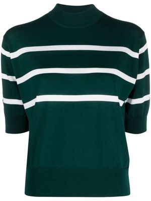 John Smedley Riva striped fine-knit wool top - Green