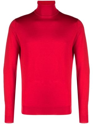 John Smedley roll-neck merino-wool jumper - Red