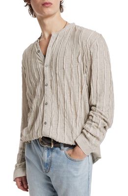 John Varvatos Baxter Regular Fit Linen Button-Up Shirt in Grey Mist