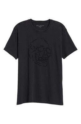 John Varvatos Beaded Skull Cotton T-Shirt in Black