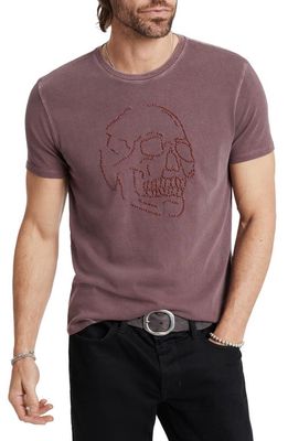 John Varvatos Beaded Skull Cotton T-Shirt in Mauvewood at Nordstrom, Size X-Large