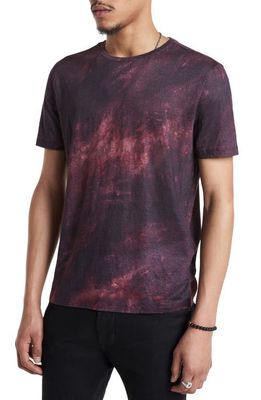 John Varvatos Brooklyn Regular Fit Tie Dye Linen T-Shirt in Black