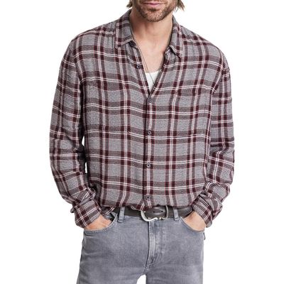 John Varvatos Cole Plaid Button-Up Shirt in Mauvewood