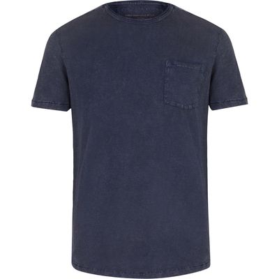 John Varvatos Cooper Washed Cotton Slub T-Shirt in Pacific Blue