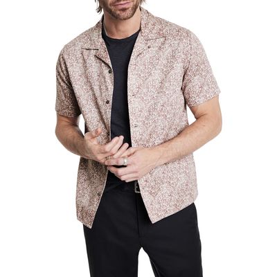 John Varvatos Danny Jungle Print Camp Shirt in Mauvewood