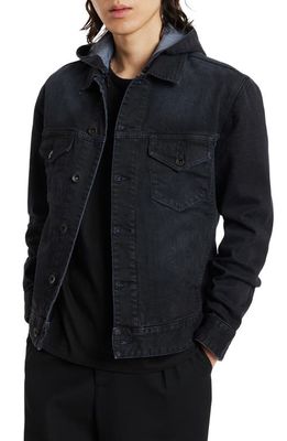 John Varvatos Denim Trucker Jacket in Blue Black