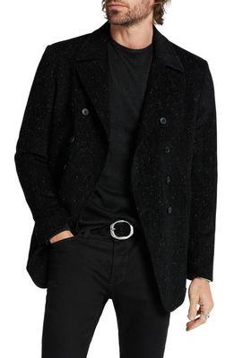 John Varvatos Hart Double Breasted Peacoat in Black