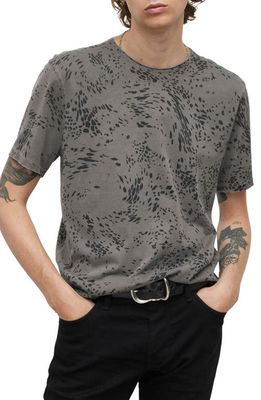 John Varvatos Hester Swirling Cheetah Print T-Shirt in Grey