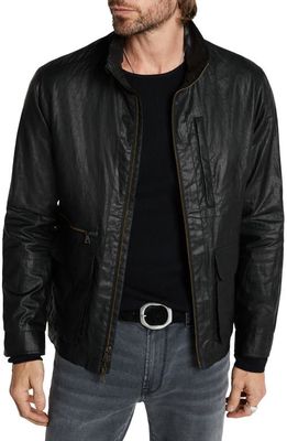 John Varvatos Irving Coated Linen Jacket in Black