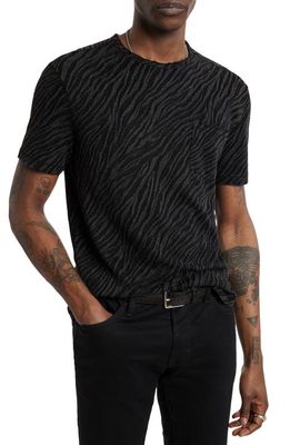John Varvatos Kuhl Print Cotton Blend T-Shirt in Black