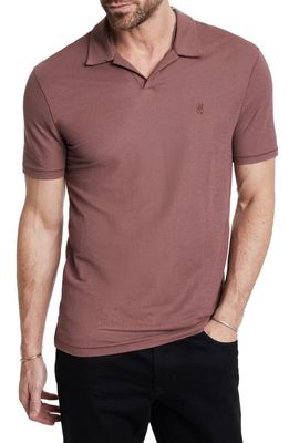 John Varvatos Leroy Johnny Collar Solid Piqué Polo in Mauvewood