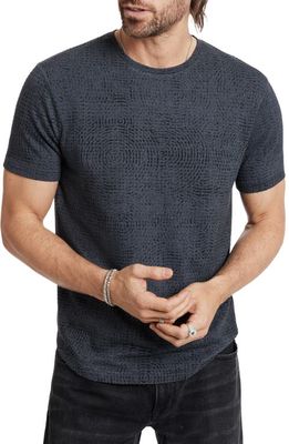 John Varvatos LUMEN TEXTURE CREW WITH RECORD in Charcoal