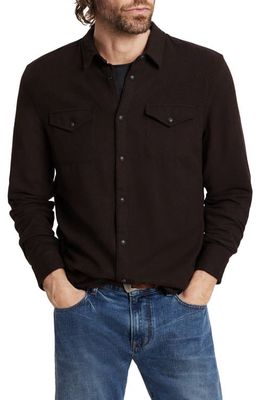 John Varvatos Marshal Cotton Western Shirt in Chocolate