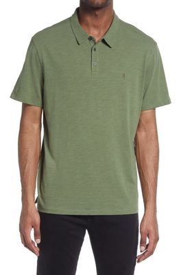 John Varvatos Men's Victor Solid Slub Cotton Polo in Lt Olive