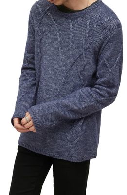 John Varvatos Nolans Fading Cable Sweater in Navy