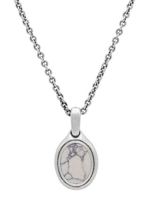 John Varvatos oval howlite pendant necklace - Silver