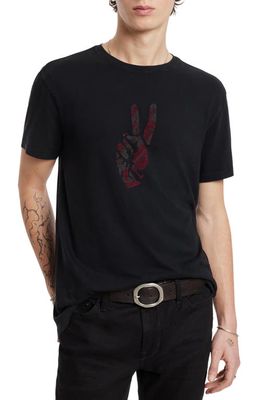 John Varvatos Peace Hand Organic Cotton Graphic T-Shirt in Black