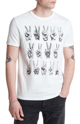 John Varvatos Peace Hands Graphic T-Shirt in Salt